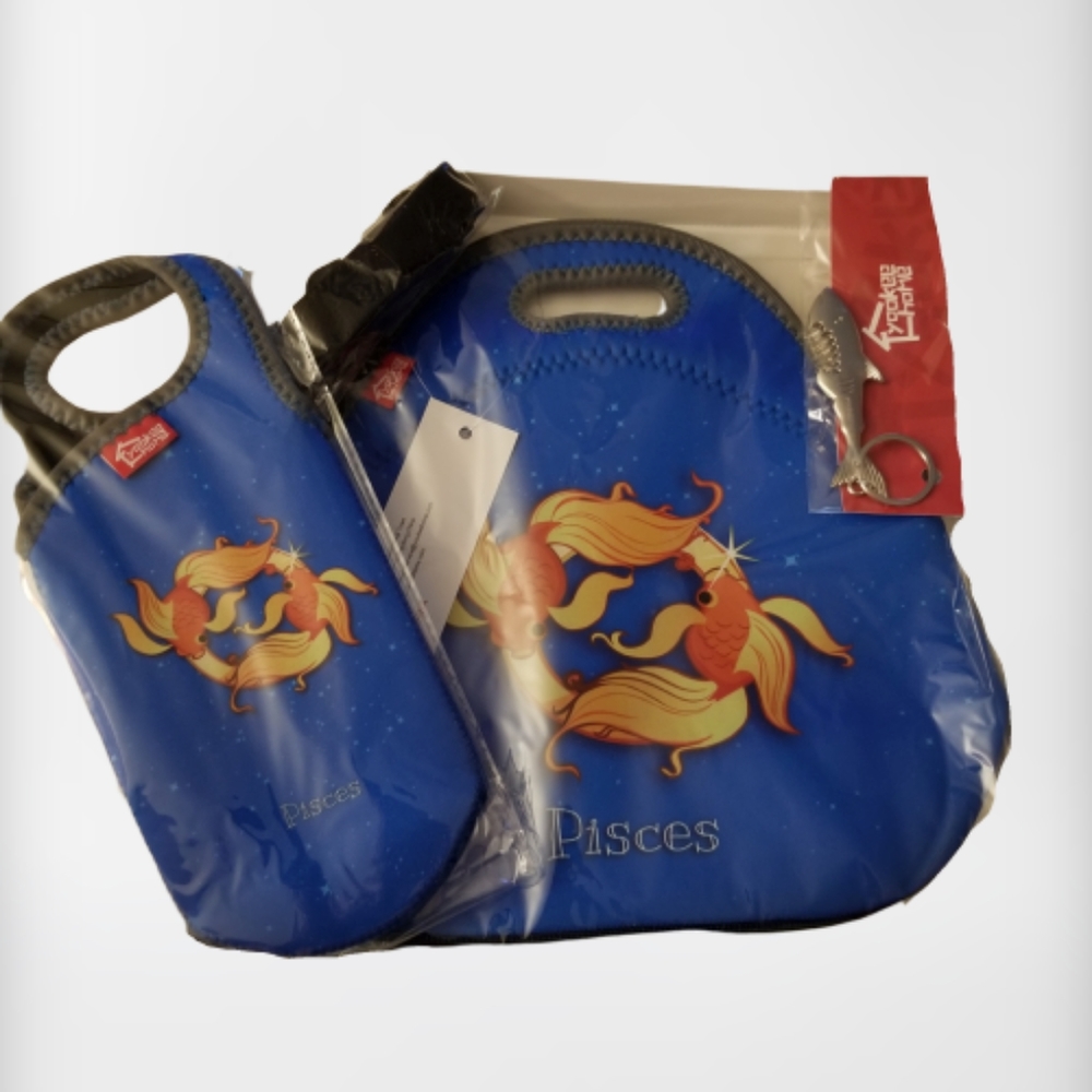 Pisces Insulated Luch Tote with Water Bottle Sleev